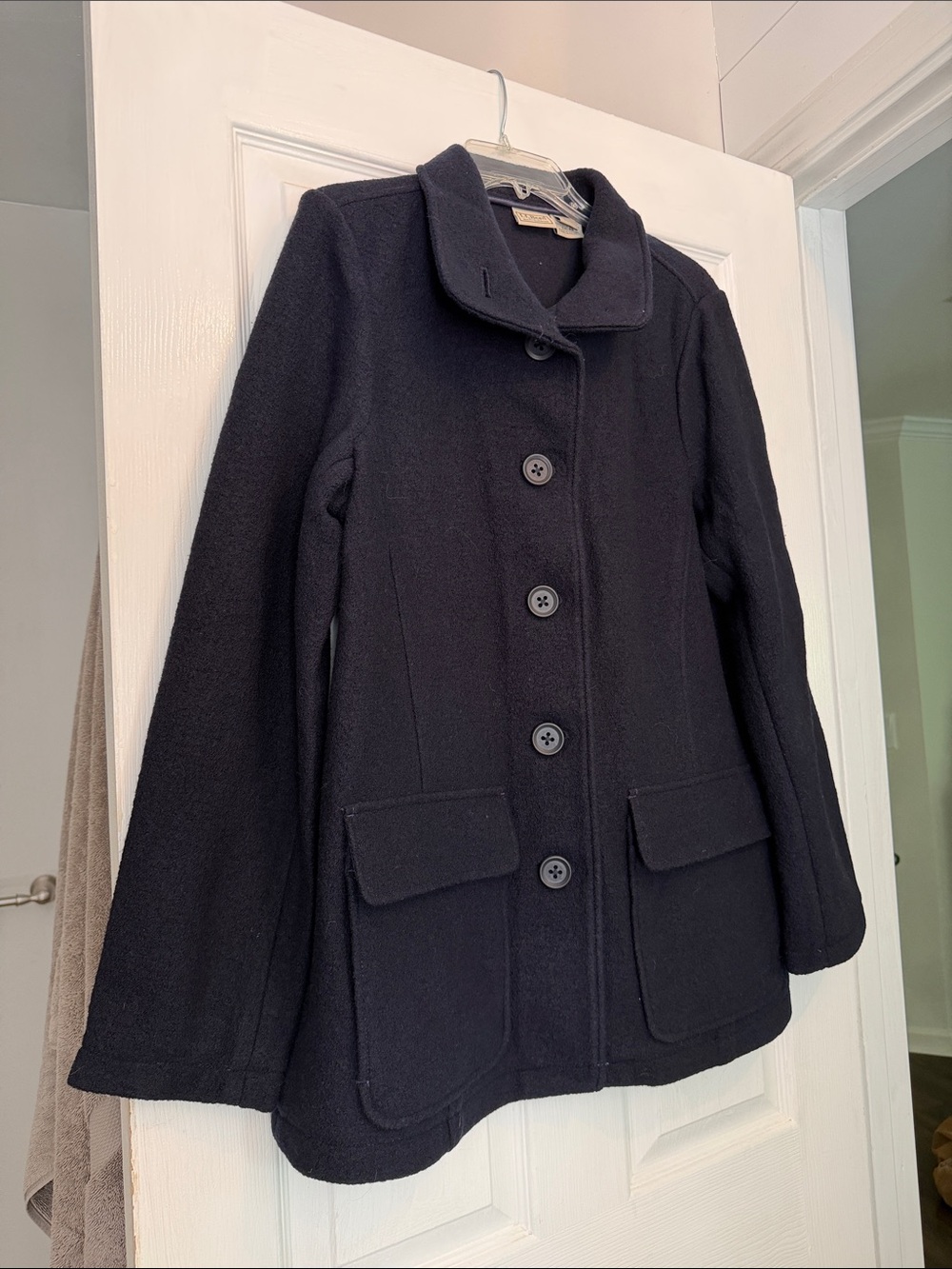 L.L.Bean Wool Blend Coat - NAVY